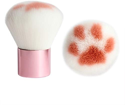 AKOAK 1 Pack Cute Cat's Paw Makeup Brush Multifunctional Soft Fiber Short Handle Loose Powder Brush Blush Brush, Suitable for Outdoor Travel