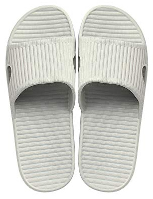 JoWebb Unisex Slippers for Women/Men, Flat Slide Sandals Shower Sandals Flip Flops for Indoor Garden Bathroom Poolside (Grey-270 42/43)