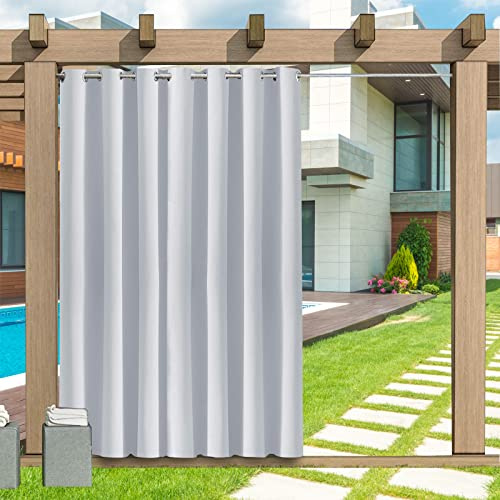 LZXSXZ Outdoor Vorhang Wetterfest, 1 Stück Outdoor Vorhang Wasserdicht Wetterfest Blickdicht mit Ösen, 24 Farben Sichtschutz Sonnenschutz Outdoor Gardine für Veranda, Pergola, Laube, 132X213cm(B X H)