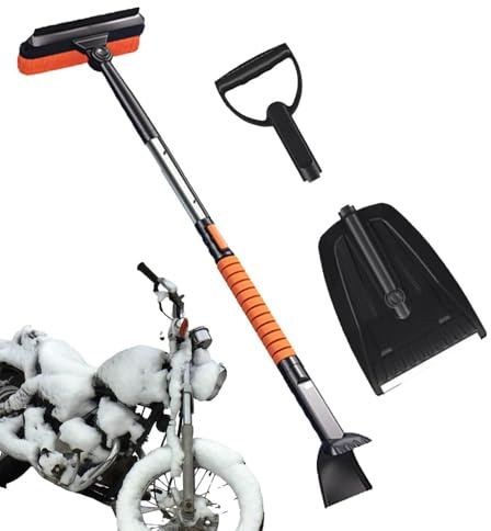Snöskyffel - snöborttagningssats, bärbar utdragbar automatisk skyffel med förtjockat aluminiumhandtag, vikbar snökvast med stor kapacitet för entré, bil, hem, garage