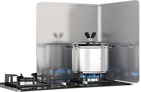 Protector Salpicaduras Cocina Plegable Pantallas Antisalpicaduras Cocina 2 3 4 Lados Antiadherente Acero Inoxidable Grasa de Cocinando Funda con Borde de Goma(30cmx30cm)