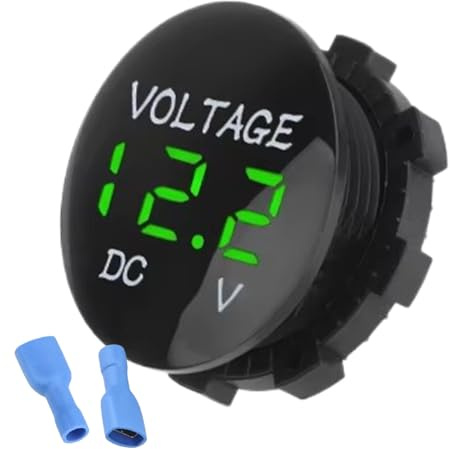 Voltmetro Digitale - Misuratore Di Tensione | Pannello Voltmetro Digitale LED Impermeabile | Tester Di Tensione Per Auto | Tester Batteria Veicolo 12 V Per Auto Da Barca Marino Camion Con Pannello