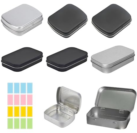 ZMZaoan 8 Pezzi Scatole Rettangolari Vuote in Latta - Contenitore Metallo, Barattoli Spezie Rettangolari con Coperchi 4 Grandi & Piccole scatola per Oggetti Organizzare Casa (Moderno)