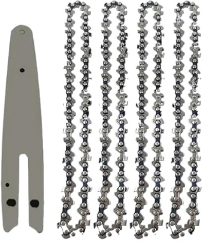 Chaîne de tronçonneuse 6 for mini-tronçonneuse, mini-chaînes en acier, tronçonneuses électriques, 37 nœuds, 18 couteaux, accessoire rechange for chaîne(6-inch Set4)