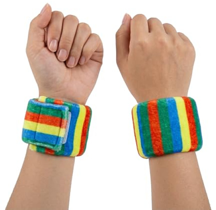 Uppsättning av 2 sensoriska viktade armband för barn med SPD ADHD autism, lugnande djuptrycksdesign för att främja fokus och handstabilitet, mjukt sammetstyg med giftfri fyllning (M)