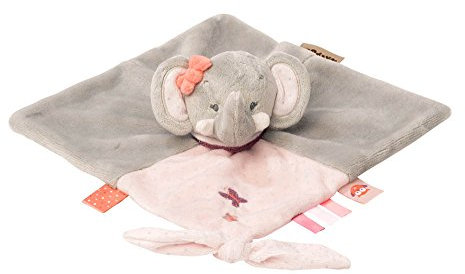 Nattou Schnuffeltuch Elefant Adèle, Adèle und Valentine, 27 x 27 x 5 cm, Grau/Rosa
