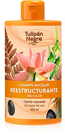 Tulipán Negro - Champú Micelar 400 ml Reestructurante del Color, Cabello Coloreado; Con Fijador del Color