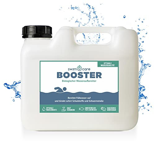 swimcare Booster - 5 Liter - Biologischer Wasseraufbereiter für den Schwimmteich und Naturpool - Optimale Wasserqualität - Abbau von Chlor und Schwermetallen - Bindet Metallionen