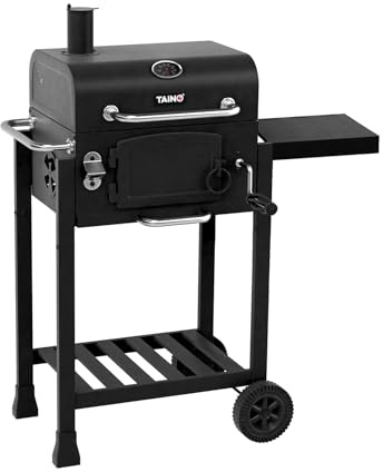 TAINO HERO Smoker Petit barbecue au charbon de bois Barbecue sur pied Fumoir Grille de cuisson
