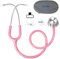 SCIAN Estetoscopio de doble cabezal para enfermeras, médicos, estudiantes de medicina, estetoscopio clásico estetoscopio con bolsa de transporte (rosa)
