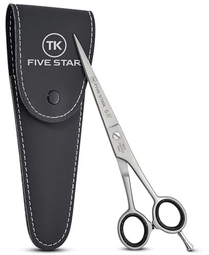 TK FIVE STAR SOLINGEN ® Venus Premium 6,5 extra scharfe Friseurschere Haarschere Haarschneideschere Mikroverzahnt Rostfrei für Damen Herren Kinder Friseure für Feine und Kräfrige Haare