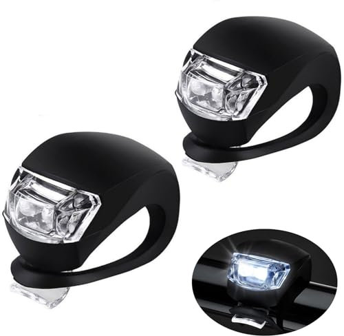 JIEYUCHU Kinderwagen licht Silikon, Mehrzweck LED Kinderwagen Licht, wasserdichte (Schwarz-2 Stück)