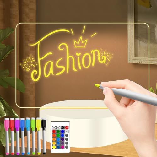 GOEDCH Veilleuse effaçable à faire soi-même : lampe de chevet avec tableau à lettres LED 3D, tableau de notes LED, veilleuse à faire soi-même, tableau de message USB, lumière de vacances avec stylo