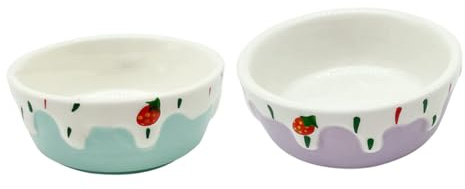 FIXOSHEE 2 pezzi Ciotole in Ceramica per Criceti e Roditori Colorate e Blu Piccole e Resistenti per Cibo e Acqua Design Compatto a Risparmio di Spazio per Animali Domestici