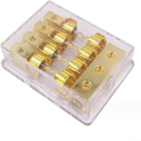 AGU - Bloque de distribución de portafusibles con fusible de 60 A, soporte de aleación de zinc de 2/3/4 posiciones para sistemas eléctricos y de audio de coche, 12-48 V (1 a 4)