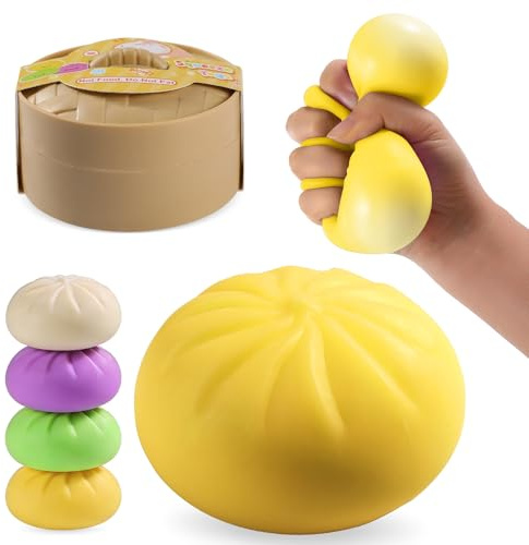 Dumpling Toy Mystery Box, Dumplings Squeeze Stress Balls for Kids & Adults, Sensory Fidget Toys for Anxiety Relief, Crazy Fun Surprise Dumpling Ideal Gift for Boys,Girls,Teens(Yellow)