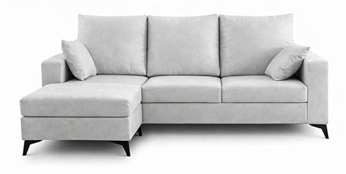 DUPI Sofá Chaiselongue Confort Pro | Arcón Reversible Izquierda/Derecha | 190x100x140 cm | Gris
