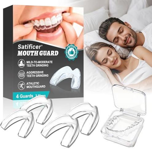 4 Piezas Férulas Anti-Ronquidos, Protector Bucal Transparente para Dormir, Reutilizable FéRulas Descarga Bruxismo, Mejorar la calidad del sueño, Para un Uso Diario Sencillo