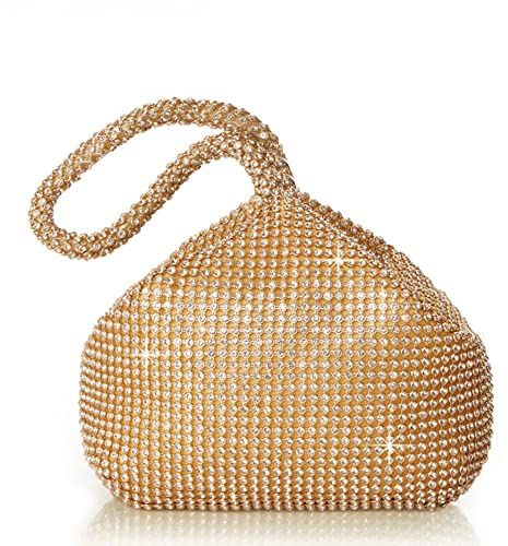 BABEYOND Women's Rhinestone Clutch Evening Bags Sparkly Glitter Triangle Purse for 1920s Party Prom Wedding