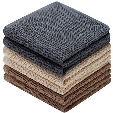 DAPTSY Set di 6 Strofinacci da Cucina 34 x 34 cm Strofinacci per Stoviglie per Lavare Strofinacci asciugare stoviglie Biancheria da Cucina e strofinac