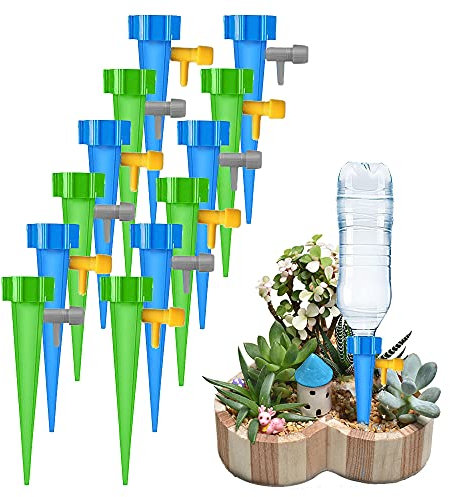 Amlope Lot de 12 arrosages automatiques réglables - Facile à arroser - Pour plantes en pot, fleurs, jardin, plantes d'intérieur