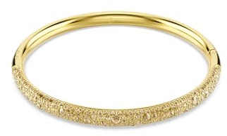 Swarovski Brazalete Sublima, con Cristales Redondos en Tono Oro de Diferentes Tamaños en la Sección Superior y Pavé Nieve, Colección Sublima, Baño en Tono Oro, Tono Dorado