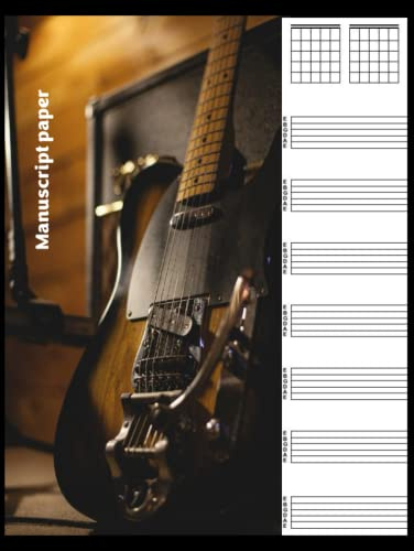 Guitar tab manuscript paper for beginners: Blank Guitar Tablature Book For Composing your Music and Songs (Music Books)
