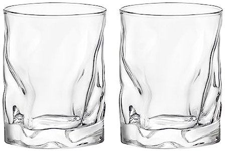 Bormioli Rocco Sorgente Whisky Glasses Set of 2 420ml Unique Design