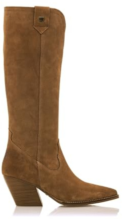 MTNG Botas de tacón Mujer Botas de tacón Missouri 59638 Mujer | De Piel, con Interior Piel, caña Alta y Punta Afilada | Botas de tacón Casual | Cierre con Cremallera | 57530 | Marron