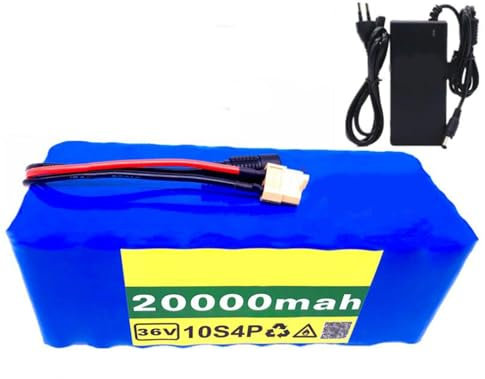 QmEna E-Fahrrad-Akku, mit Ladegerät 20 Ah 10S4P 36 V Akku E-Bike E-Bike Elektrofahrrad Li-Ion XT60 Plug