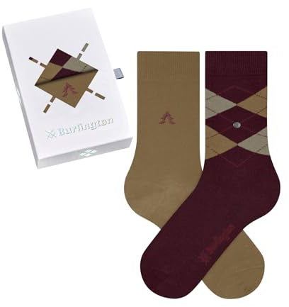 Burlington Everyday X-Mas W So algodón estampados 2 pares, Calcetines Mujer, Multicolor Beige Red 0080, 36-41