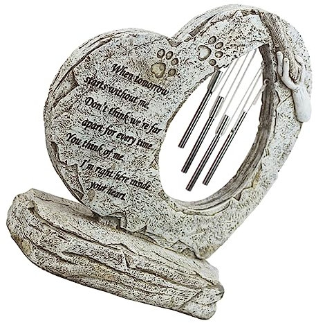 TOYANDONA Piedra Conmemorativa para Mascotas con Forma y Carillones de Viento para Jardín y Decoración Interior para Pérdida de Mascotas