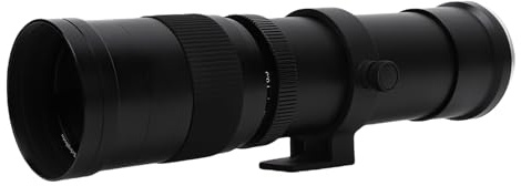 Lazmin112 Teleobjektiv för RF-fattning, manuell fokus F8,3 till F16, brännvidd 420–800 mm, med 6° bildvinkel, optiskt glas, flerlagers MC-beläggning, minskar reflektioner, bländning (Svart)