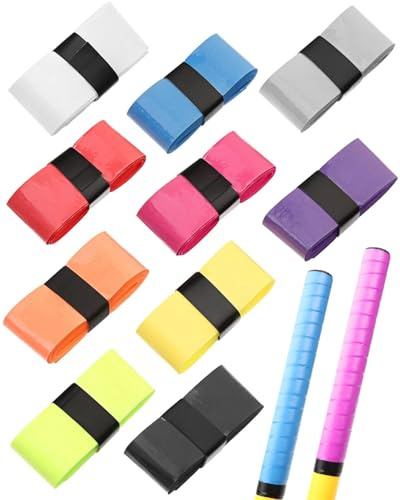 FUGLUS 10 Piezas Cintas de Agarre de Raqueta,Overgrips,Antideslizante y de Secado Rápido,Overgrip Antideslizante Tenis Bádminton para Raqueta de Tenis,para Bádminton