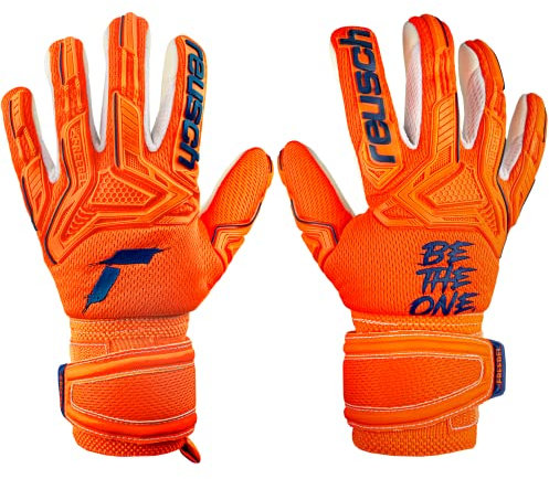 Reusch Unisex Unisex Torwarthandschuhe Attrakt Freegel Silver Junior shocking orange 4