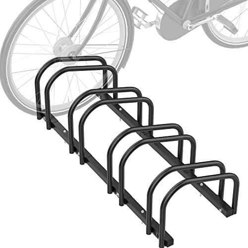 WALMANN 4 Bikes Floor Bike Stand, Bike Parking Rack Garage Bike Storage Stand Indoor/Outdoor 22-28 Wheel Stand, Max. Tire Width 2.1