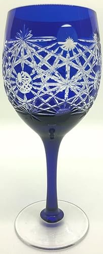 Bicchiere da vino Yukari, Bicchiere Kiriko, Bicchiere da vino, Vino rosso, Forma Borgogna, Scatola Paulownia, Kiriko Workshop, Prominumitsu Made in Japan, Artista indipendente Kiriko Mitsuji Saito