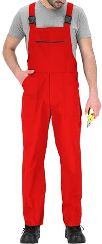 BWOLF Slater Arbeitslatzhose Herren Arbeitslatzhosen Männer Latzhose Herren Arbeitshose Schutz-Latzhose für alle Jahreszeiten und verschiedene Berufe S - 4XL (Rot, L)