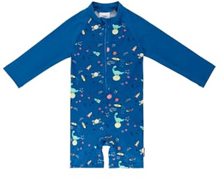 Sterntaler Bañador para niño con Capucha de Manga Larga, con pañal hasta la Talla 86/92, protección UV 50+, Azul Cobalto, 80