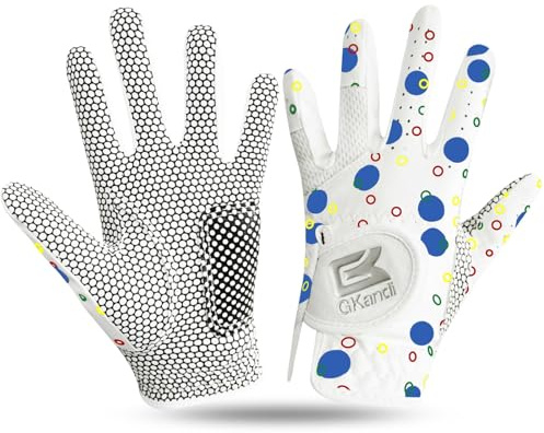 LOVMEAD Golf Handschuhe Kinder Beide Hand Linke Hand und Rechte Allwetter Weiche Regen Griff Wertpaar, Jugend Golf Handschuhe Jungen Mädchen Microfieber Atmungsaktive Schnelltrocknende (Blau, S)