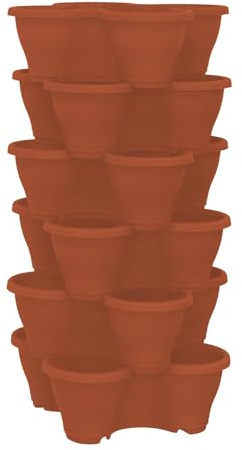 simpa 6PC Quad-Pot Stackable Indoor & Outdoor Planters - Terracotta