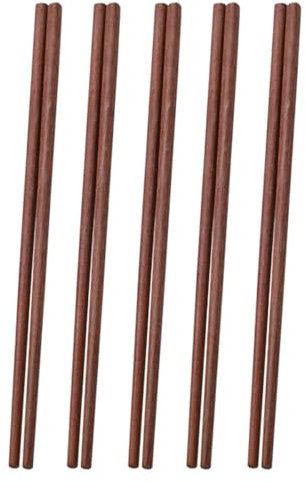 NUZAMAS 5 bacchette riutilizzabili in legno, bacchette cinesi, bacchette tradizionali cinesi in legno, extra lunghe, per Hot Pot, Chow Mein, cucina, 25 cm
