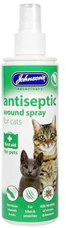 Johnsons Antiseptic Wound Spray for Cats 200ml - Hypochlorous, Fast Recovery, Antibacterial & Vegan