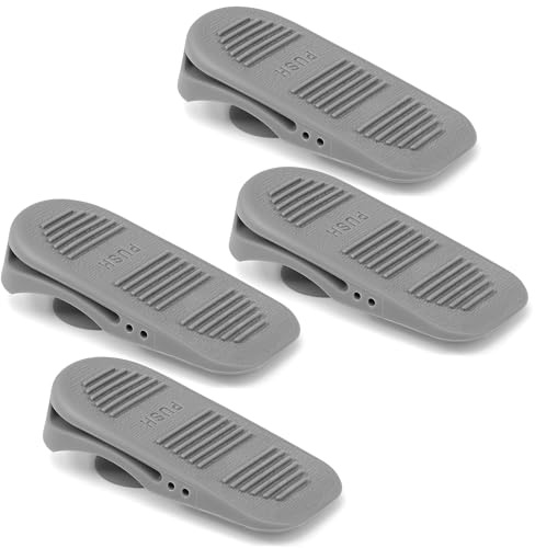 4 Pack Rubber Door Stoppers, Non-Slip Door Stop Heavy Duty Doors Wedge Stopper Doors Stoppers for Floor Grey