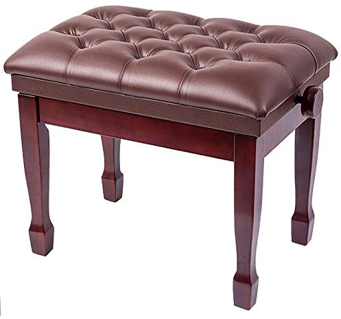 Pianopall Pianobänk Keyboardbänk Justerbar justering Vuxna Pu-läderdyna Höjdjustering: 48-58cm, Svart, Svart, Rödbrun,Reddish Brown