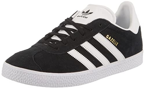 adidas Gazelle J, Sneakers Unisex - Bambini e ragazzi, Nero Core Black White Gold, 38 2/3 EU