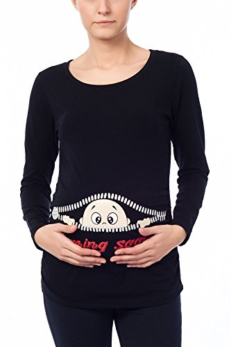 M.C. Coming Soon – rolig rolig söt mammamode, mammaskjorta, tröja, graviditetströja med motiv för graviditet, långärmad