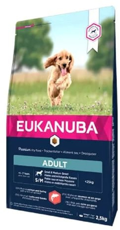 Eukanuba Complete Dry Dog Food for Adult Small and Medium Breeds with Salmon and Barley 2.5 kg