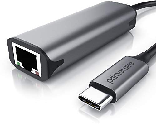CSL - USB 3.2 Netzwerkadapter 2500 Mbps - USB C auf RJ45 Buchse - Gigabit Ethernet LAN Adapter – bis zu 2500 Mbps / 2.5GBase - kompatibel für iPad Pro, MacBook Pro, MacBook Air, Surface Book