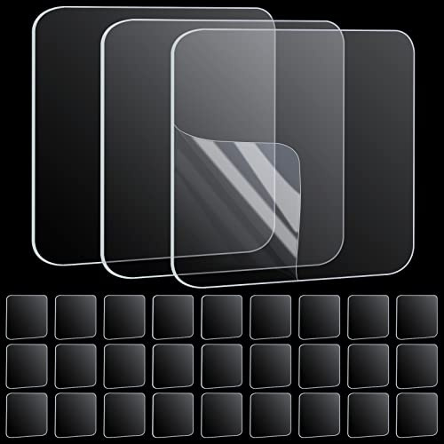 MILEQEE Nastro adesivo biadesivo,30 pezzi, 60mm x 60mm forte montaggio su cuscinetto, mastice adesivo trasparente per presa di forma quadrata,tappetino in gel nano rimovibile senza traccia